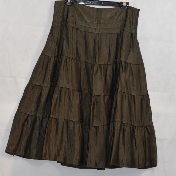 Brown Tiered Skirt SZ 10 Monaco - Picture 3 of 5